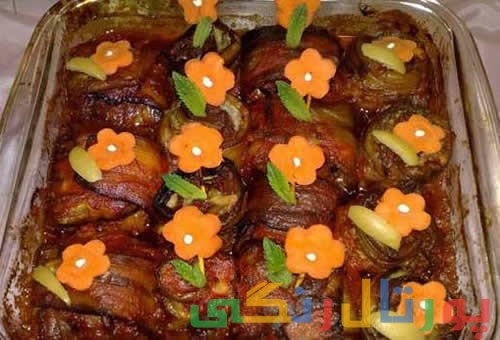 خوراک گوشت و بادمجان