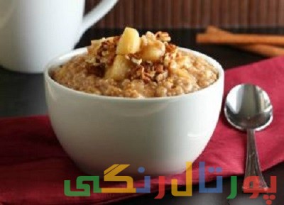 دستور تهیه دسر سیب و جو پرک رژیمی