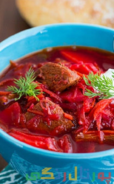 دستور تهیه خورش گوشت و چغندر ( روسیه )