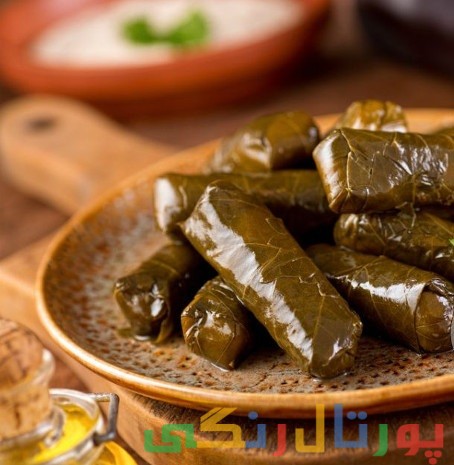 دستور تهیه دلمه برگ مو با بلغور